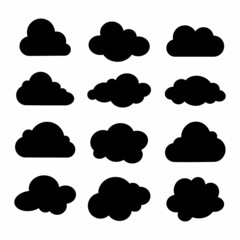 set of cloud icons