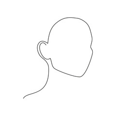 Woman face continuous line drawing. Abstract minimal woman portrait. Logo, icon, label.