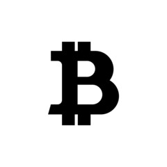 Bitcoin icon sign payment symbol. Crypto currency black coin bitcoin symbol isolated on white background. Vector illustrations