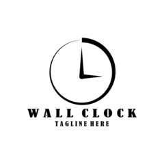 wall clock logo design, icon, vector, illustration