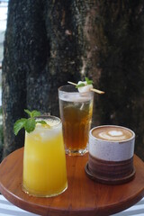 Three kinds of refreshing drinks