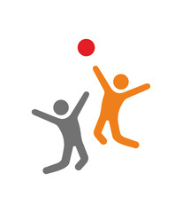 Infographics. Basketball players start the ball game. Two athletes are fighting for the ball. Athletes jump for the ball.