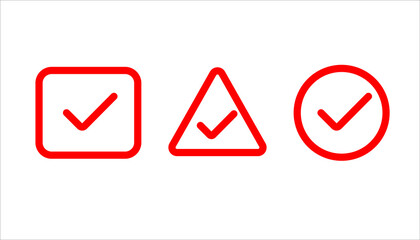 Red tick icon for note or business