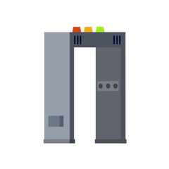 Metal detector. Safety frame. Checking dangerous items.