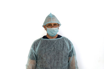 photo of male doctor on white background