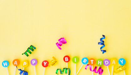 Yellow background with the inscription 