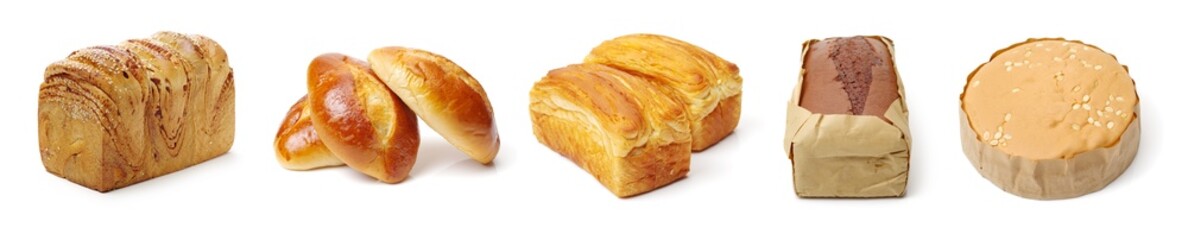 Bread on white background