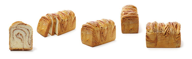 Bread on white background