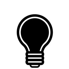 消えた電球のシンプルな単色イラスト