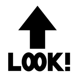 LOOKの文字と矢印のアイコンイラスト