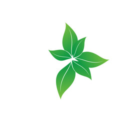 green leaves logo design, concept of green growth symbol, Modern green element template