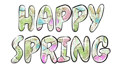 Cut Happy Easter spring letter cartoon