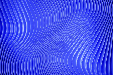 3d illustration of a stereo strip of different colors. Geometric stripes similar to waves. Abstract  blue glowing crossing lines pattern
