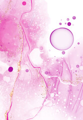 Vector pink coral banner. Hand drawn abstract paint brush stroke.