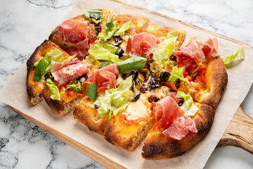 italian pizza with organic ingredients