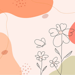 abstract minimalist hand drawn wall art collection