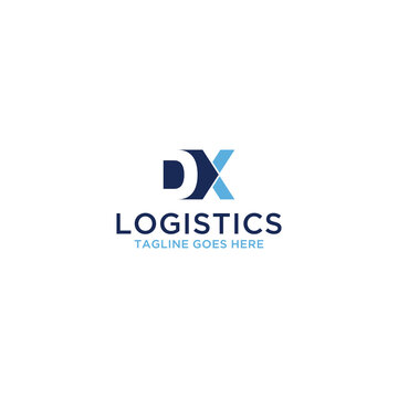 DX letters forming arrows for your company logo design