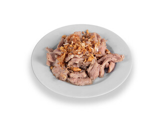 steamed pork on plate
