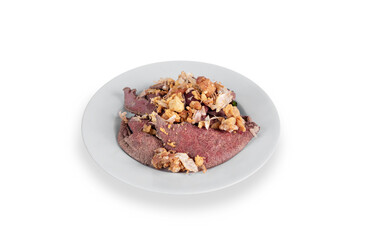steamed liver on plate