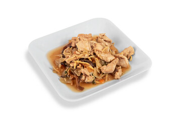 stir-fried chicken with ginger and mushroom
