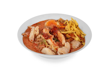 rice noodle spicy soup with pork