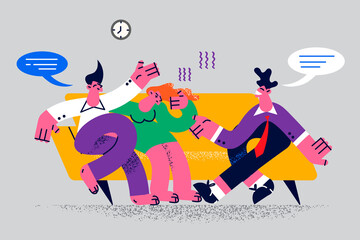 Couple at appointment with male psychologist 