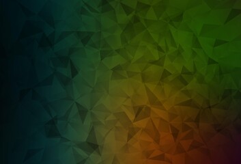 Obraz premium Dark Green, Red vector gradient triangles texture.