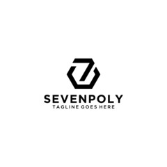 Seven hexagon logo sign design