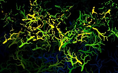 Dark Blue, Green vector natural pattern with branches, leaves.