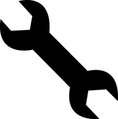 Wrench screw Icon Vector. Flat simple Black pictogram on white