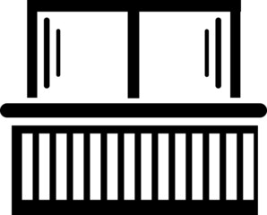 Balcony flat vector icon. Hand drawn style design illustrations..eps