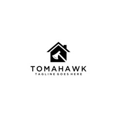 Tomahawk and home properties logo sign design