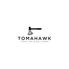 Tomahawk and home properties logo sign design