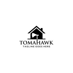 Tomahawk and home properties logo sign design