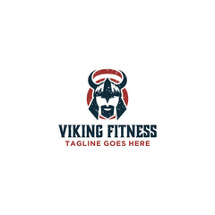 Viking fitness creative logo sign design 