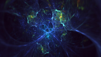 3D rendering abstract colorful fractal light background