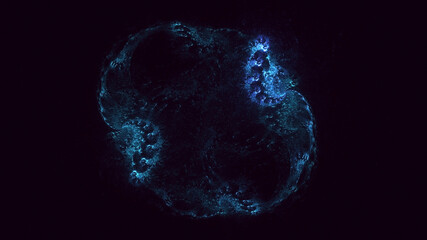 3D rendering abstract colorful fractal light background