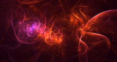 3D rendering abstract colorful fractal light background