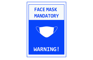  Warning Mask Mandatory poster for covid-19 and Other viruses