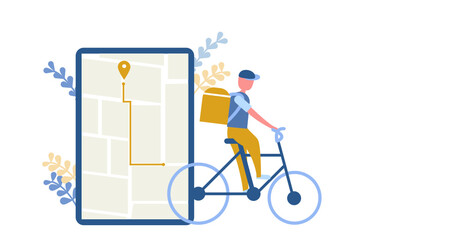 Online express delivery service. ordering by smartphone.