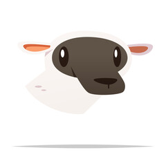 Sheep head cartoon vector isolated illustration