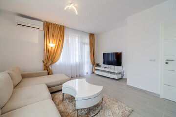 New modern living room. New home. Interior photography.