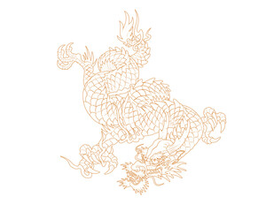 Oriental Dragon Korean Traditional Style Linework Tattoo Design falling from the sky old face 건대타투 용문신 타투도안
