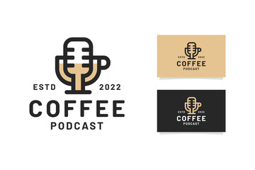 Coffee podcast logo template