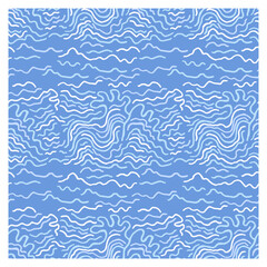 Seamless pattern with blue waves. Design for backdrops with sea, rivers or water texture. Repeating texture. Figure for textiles.