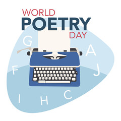Illustration of world poetry day with attractive colors and shapes