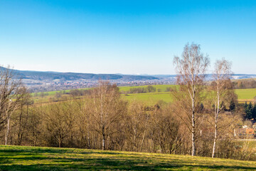 Spaziergang auf den Famberg mit Blick über das Werratal - Thüringen - Deutschland