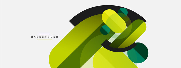 Round geometric shapes lines and circles. Vector template for wallpaper banner background or landing page