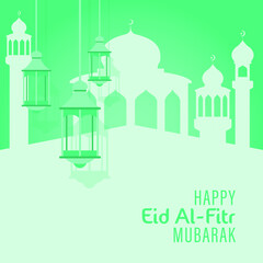 Eid al-fitr mubarak vector illustration