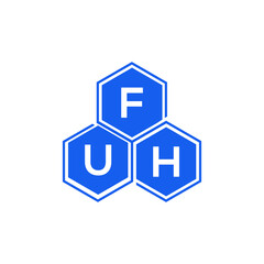 FUH letter logo design on White background. FUH creative initials letter logo concept. FUH letter design. 